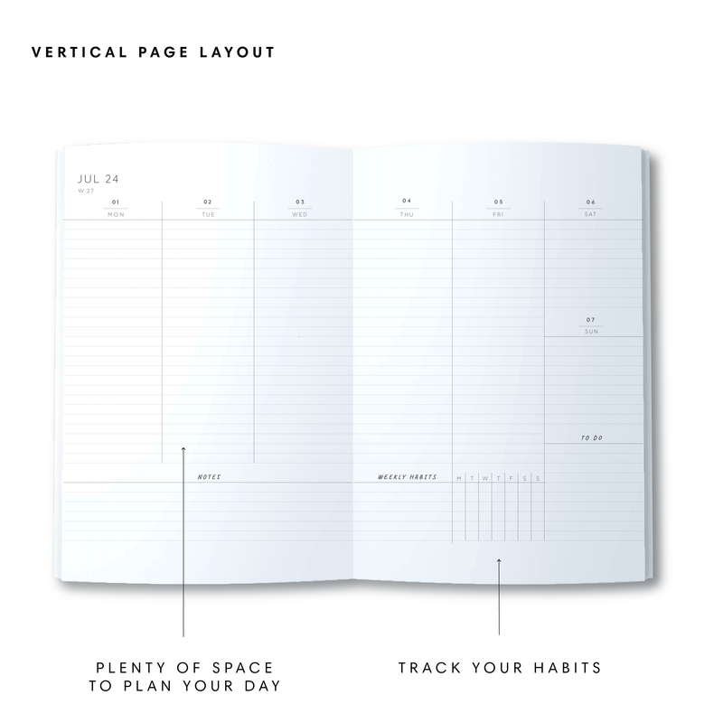 A5 24/25 Spiral Financial Diary - Ladies Finance Club - Dots - White