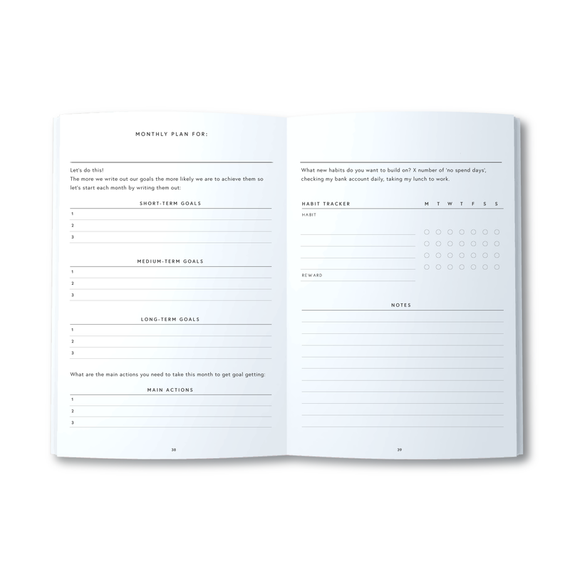 A5 Spiral Journal - Ladies Finance Club - Money Planner - Grey