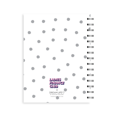 A5 Spiral Journal - Ladies Finance Club - Money Planner - Dots White