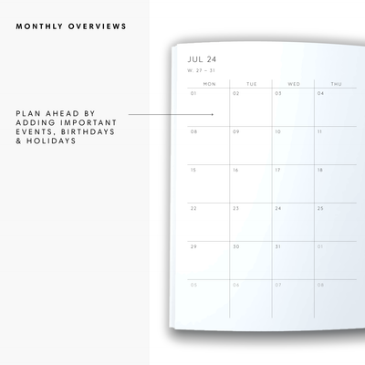 A5 Spiral 24/25 Mid-Year Diary - Gingham - Apple Green