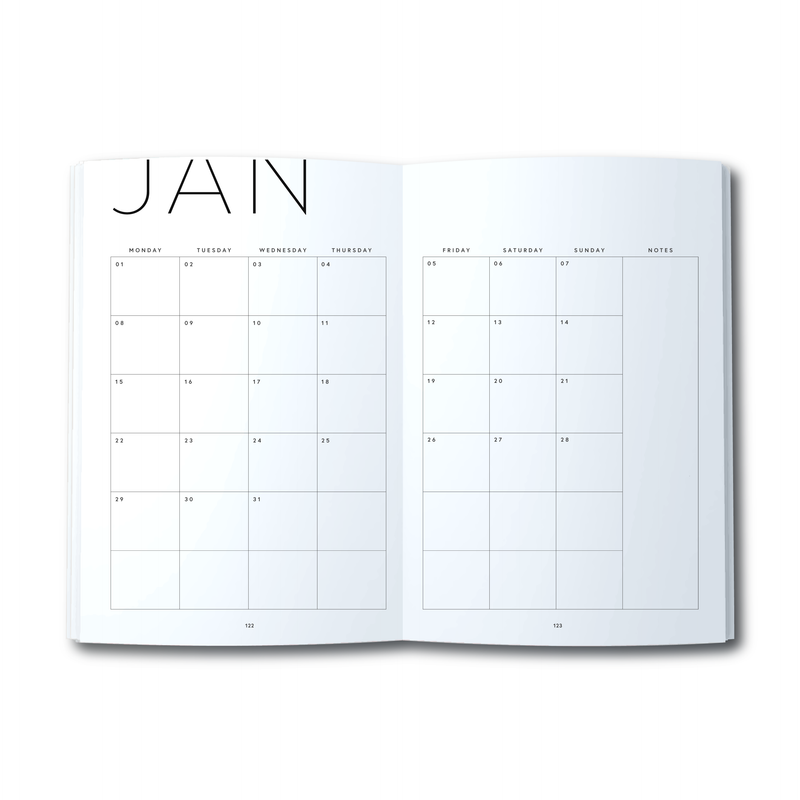 A5 Journal - Plan Your Year - Stripe - Navy