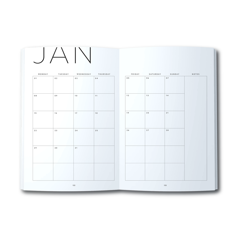 A5 Spiral - Plan Your Year Journal - Stripe - Purple