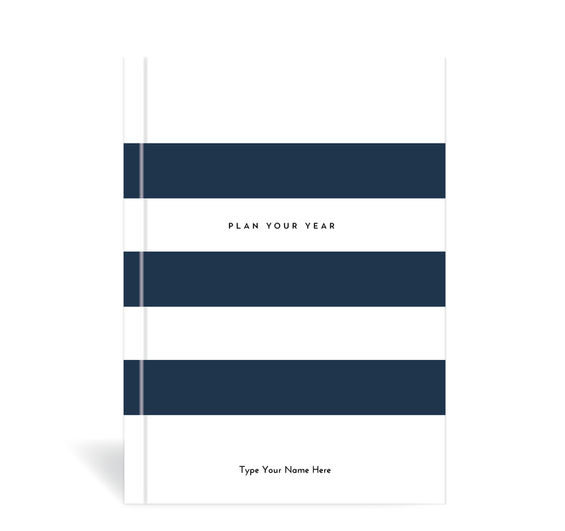 A5 Journal - Plan Your Year - Stripe - Navy