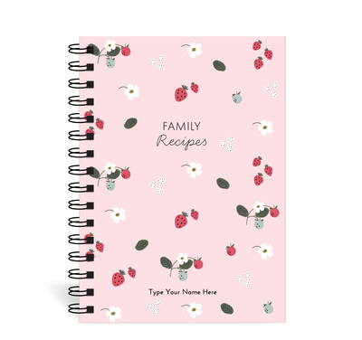 A5 Spiral Recipe Journal - Berries - Pink