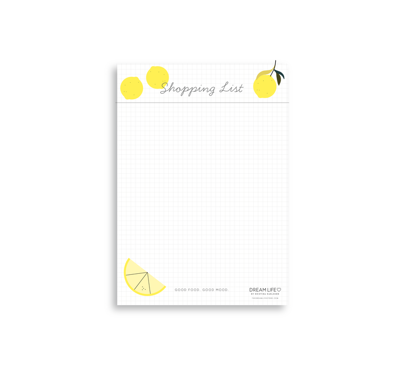 A5 Shopping List with Magnet  -  Lemons