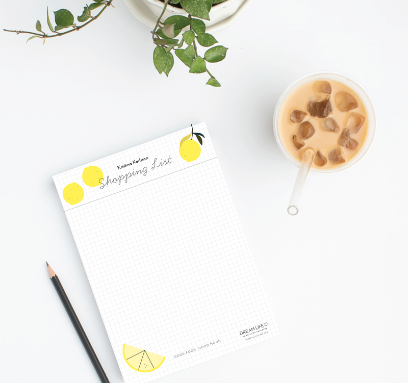 A5 Shopping List with Magnet  -  Lemons