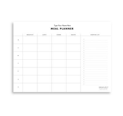 A4 Weekly Meal Planner - Minimal