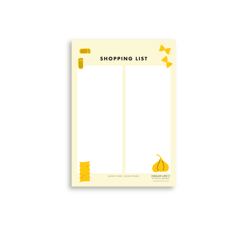 A5 Shopping List with Magnet  - Pasta