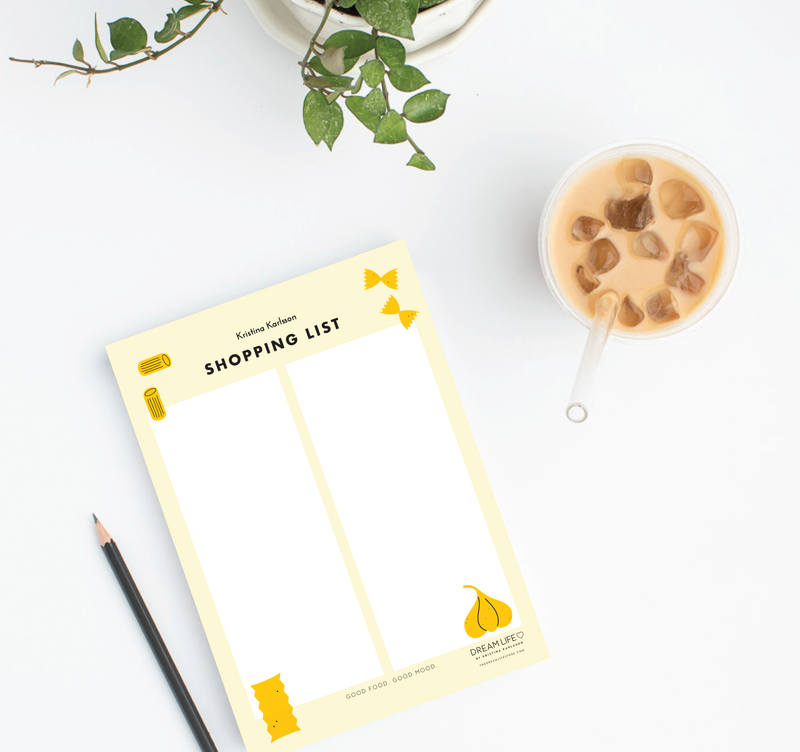 A5 Shopping List with Magnet  - Pasta
