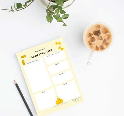 A5 Shopping List with Magnet  - Categorised - Pasta