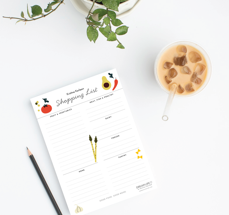 A5 Shopping List with Magnet  - Categorised - Veggies
