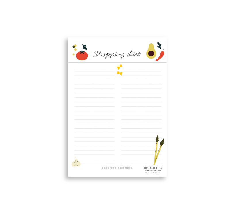 A5 Shopping List with Magnet  - Veggies