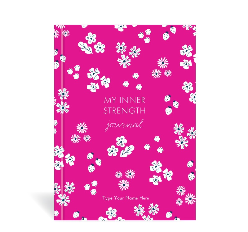 A5 Journal - BCNA - My Inner Strength - Floral - Hot Pink