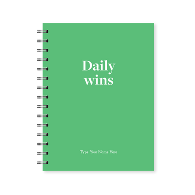 A5 Spiral Journal - Daily Wins - Green