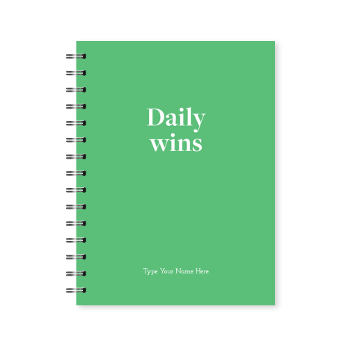 A5 Spiral Journal - Daily Wins - Green