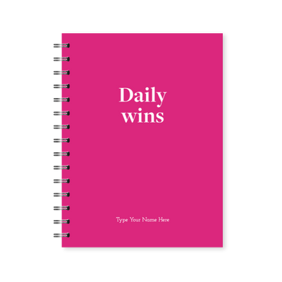 A5 Spiral Journal - Daily Wins - Hot Pink