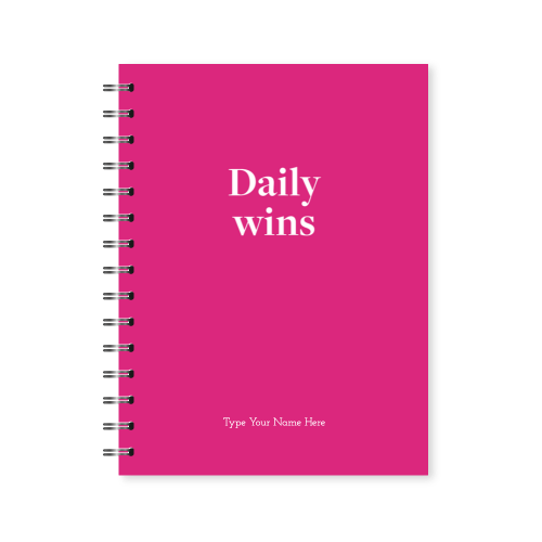 A5 Spiral Journal - Daily Wins - Hot Pink