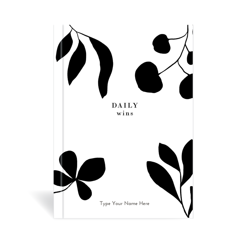 A5 Journal - Daily Wins - Leaves - Black