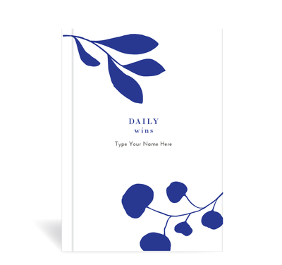 A5 Journal - Daily Wins -  Leaves - Blue