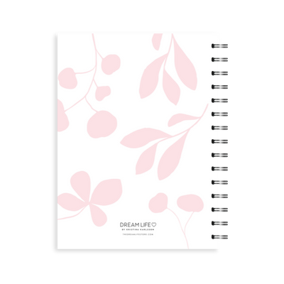 A5 Spiral Journal - Daily Wins - Leaves - Pink