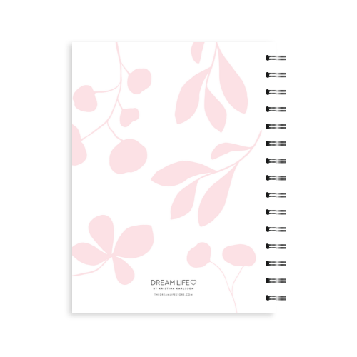 A5 Spiral Journal - Daily Wins - Leaves - Pink