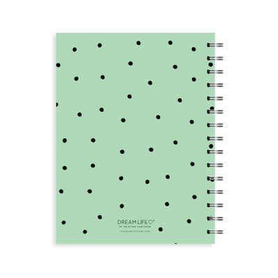 A5 Spiral Wellness Journal - Dots - Green