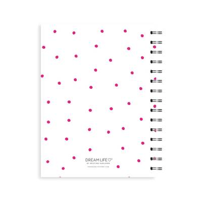 A5 Spiral - Plan Your Year Journal - Dots - Pink