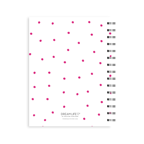 A5 Spiral - Plan Your Year Journal - Dots - Pink