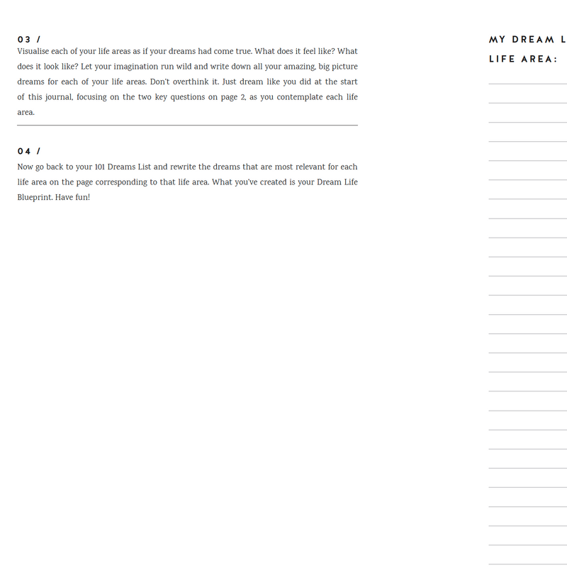 BONUS: Dream Life Blueprint Exercise & Worksheet - FREE Downloadable PDF