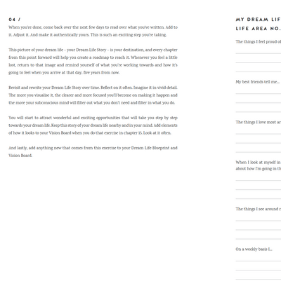 BONUS: Dream Life Story Exercise & Worksheet - FREE Downloadable PDF