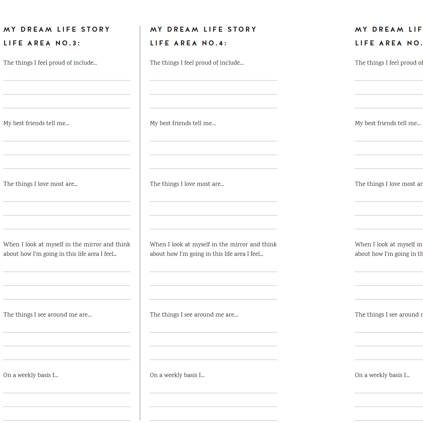 BONUS: Dream Life Story Exercise & Worksheet - FREE Downloadable PDF