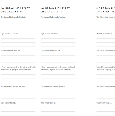 BONUS: Dream Life Story Exercise & Worksheet - FREE Downloadable PDF
