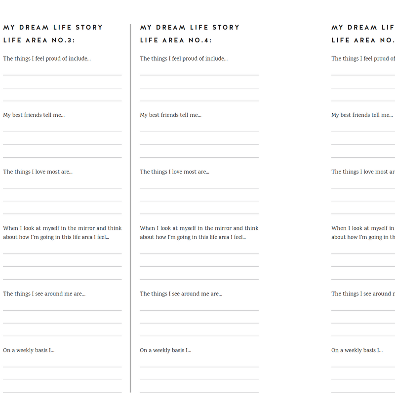 BONUS: Dream Life Story Exercise & Worksheet - FREE Downloadable PDF