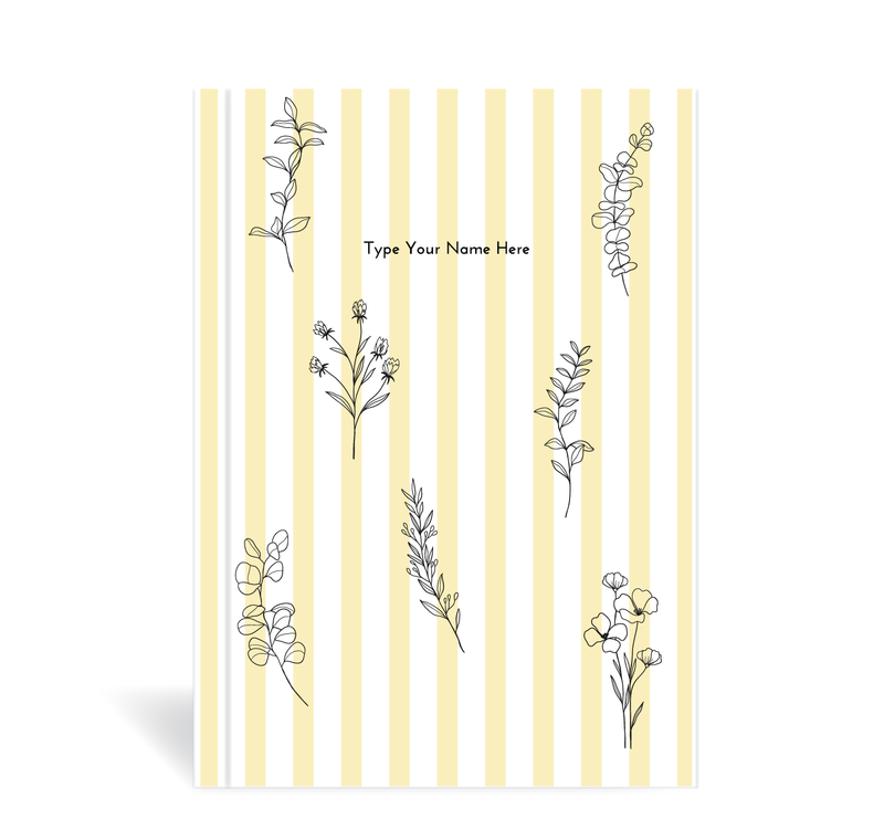 A5 Journal - Floral Stripe - Butter