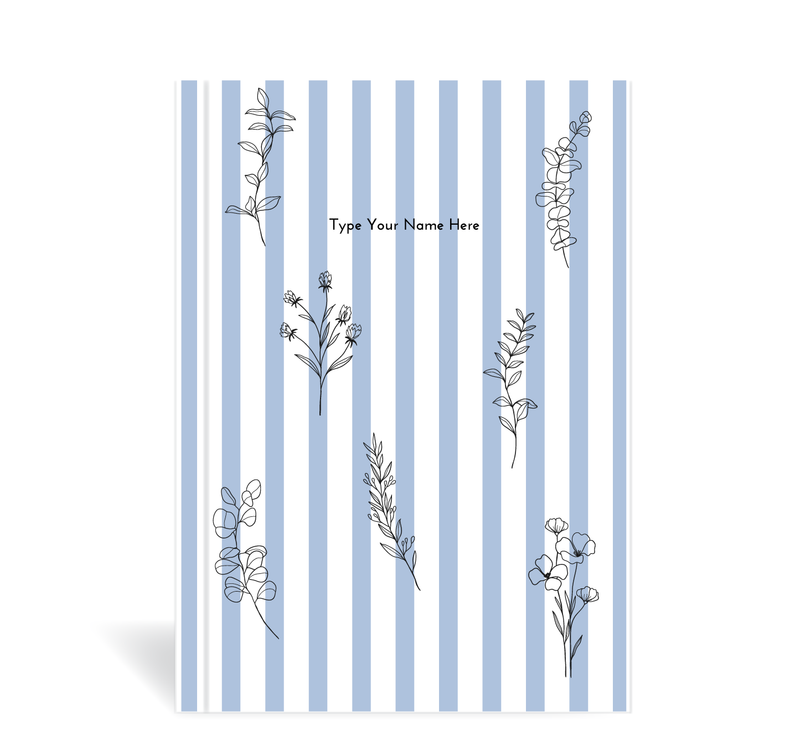 A5 Journal - Floral Stripe - Lavender