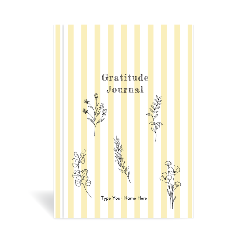 A5 Journal - Gratitude - Floral Stripe - Butter