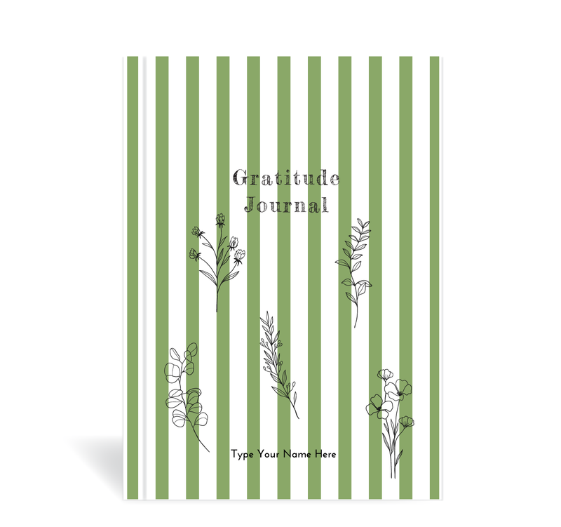 A5 Journal - Gratitude - Floral Stripe - Tendril