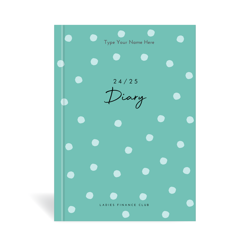 A5 24/25 Financial Diary - Ladies Finance Club - Dots - Teal