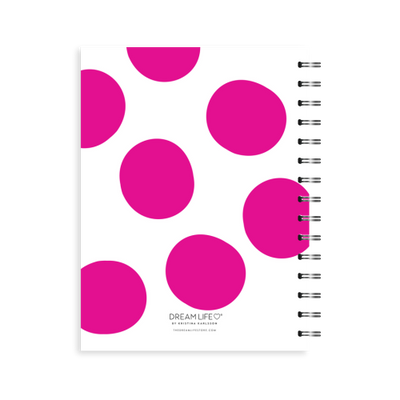A5 Spiral Mid-Year Diary - Dot - Hot Pink