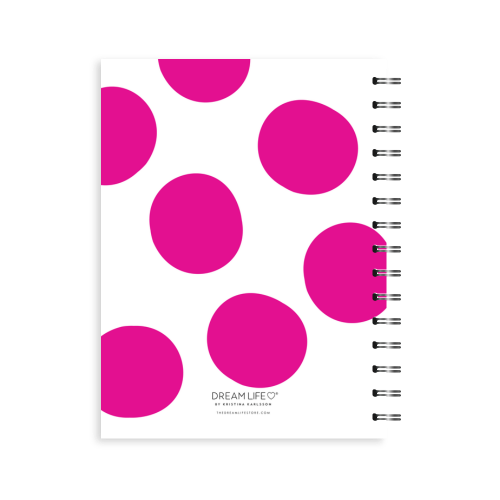 A5 Spiral Mid-Year Diary - Dot - Hot Pink