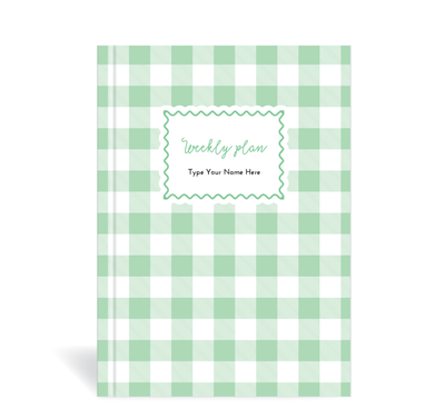 A5 24/25 Mid-Year Diary - Gingham - Apple Green