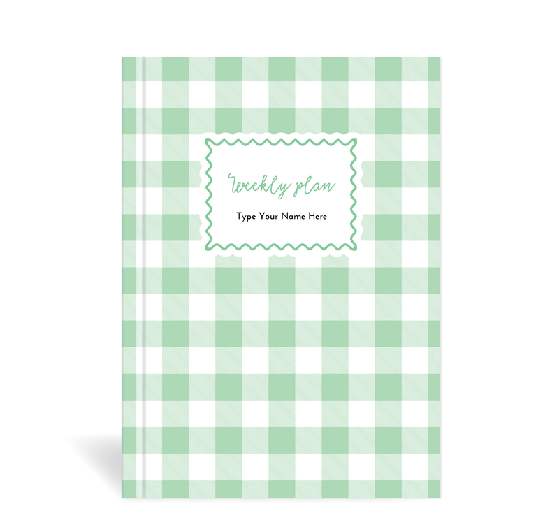 A5 24/25 Mid-Year Diary - Gingham - Apple Green