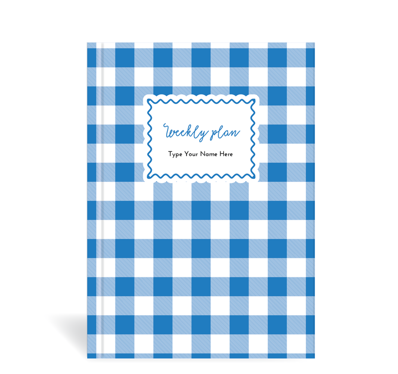 A5 24/25 Mid-Year Diary - Gingham - Blue