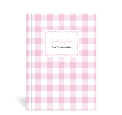 A5 24/25 Mid-Year Diary - Gingham - Pink