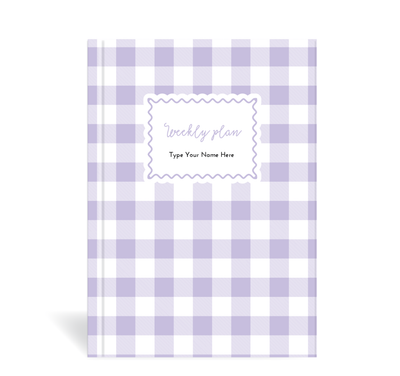 A5 24/25 Mid-Year Diary - Gingham - Purple