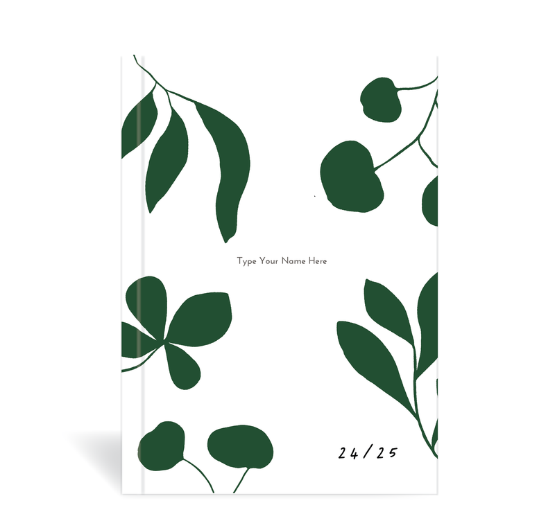 A5 24/25 Mid-Year Diary - Leaves - Green