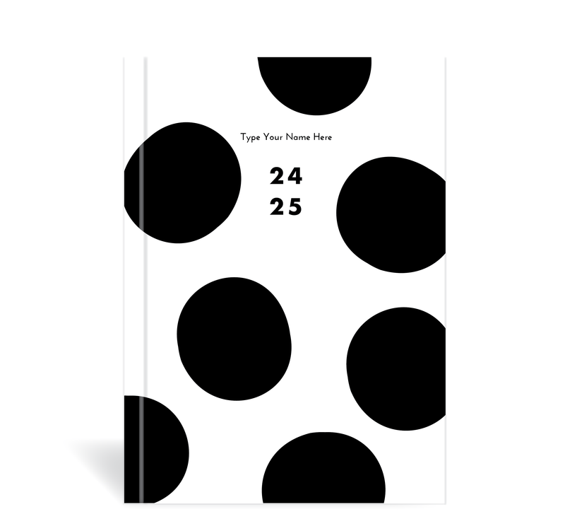 A5 24/25 Mid-Year Diary - Dot - Black