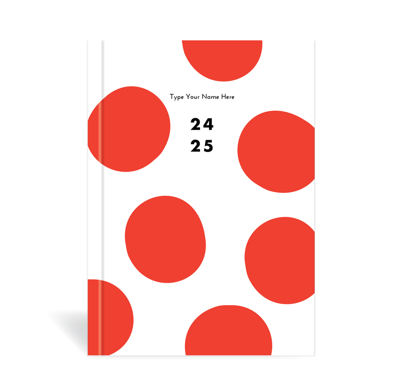 A5 24/25 Mid-Year Diary - Dot - Red