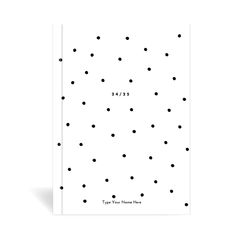 A5 24/25 Mid-Year Diary - Dots - White