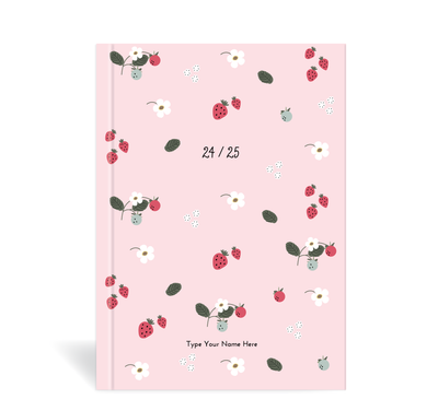 A5 24/25 Mid-Year Diary - Berries - Pink